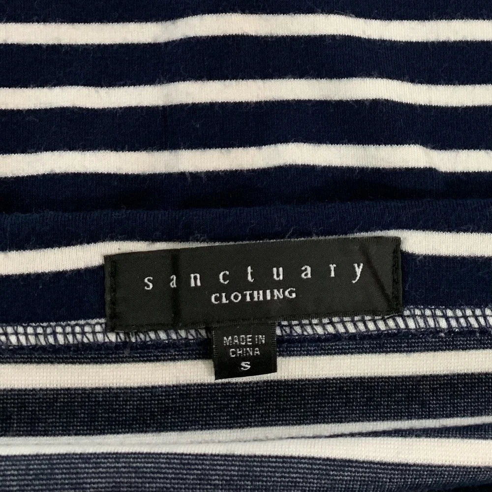 Anthropologie Sanctuary Skirt Women's Small Dark Blue White Striped Basic Casual